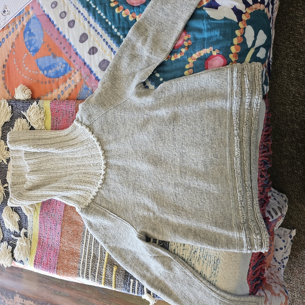 Anthropologie Light Gray Cowl Neck Sweater